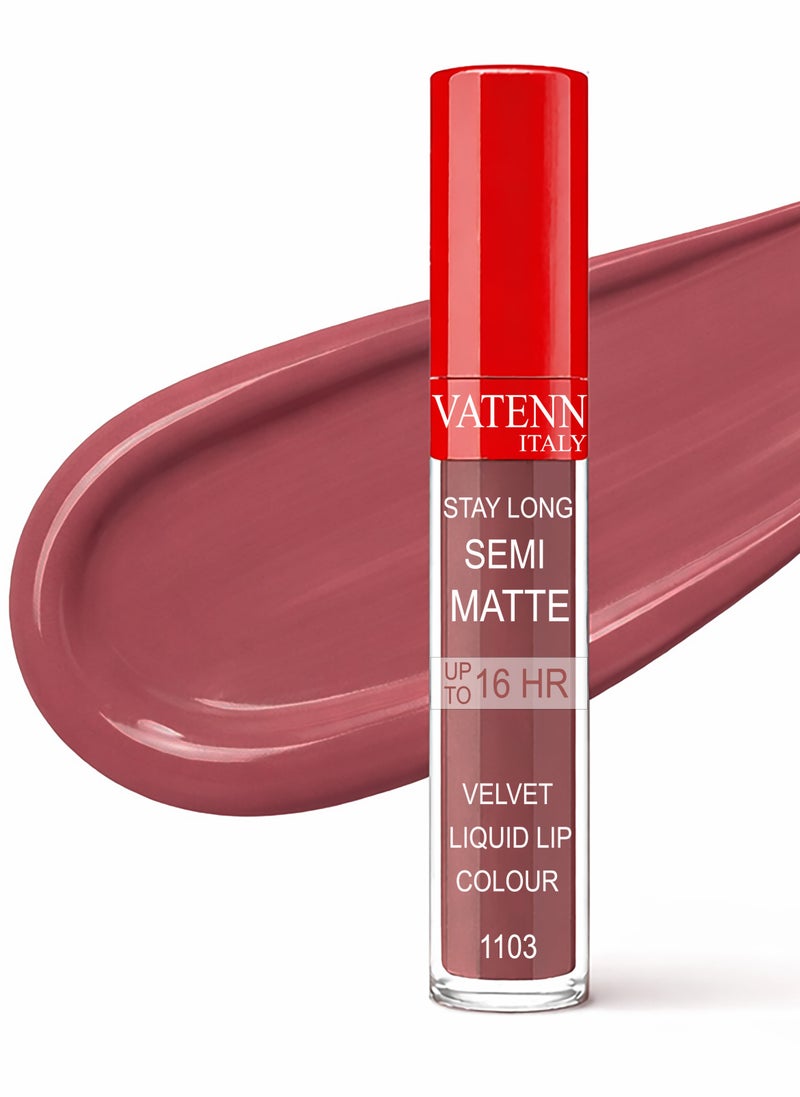 فاتن إيطاليا Stay Long Semi Matte Velvet Liquid lip color 1103 - Image 1